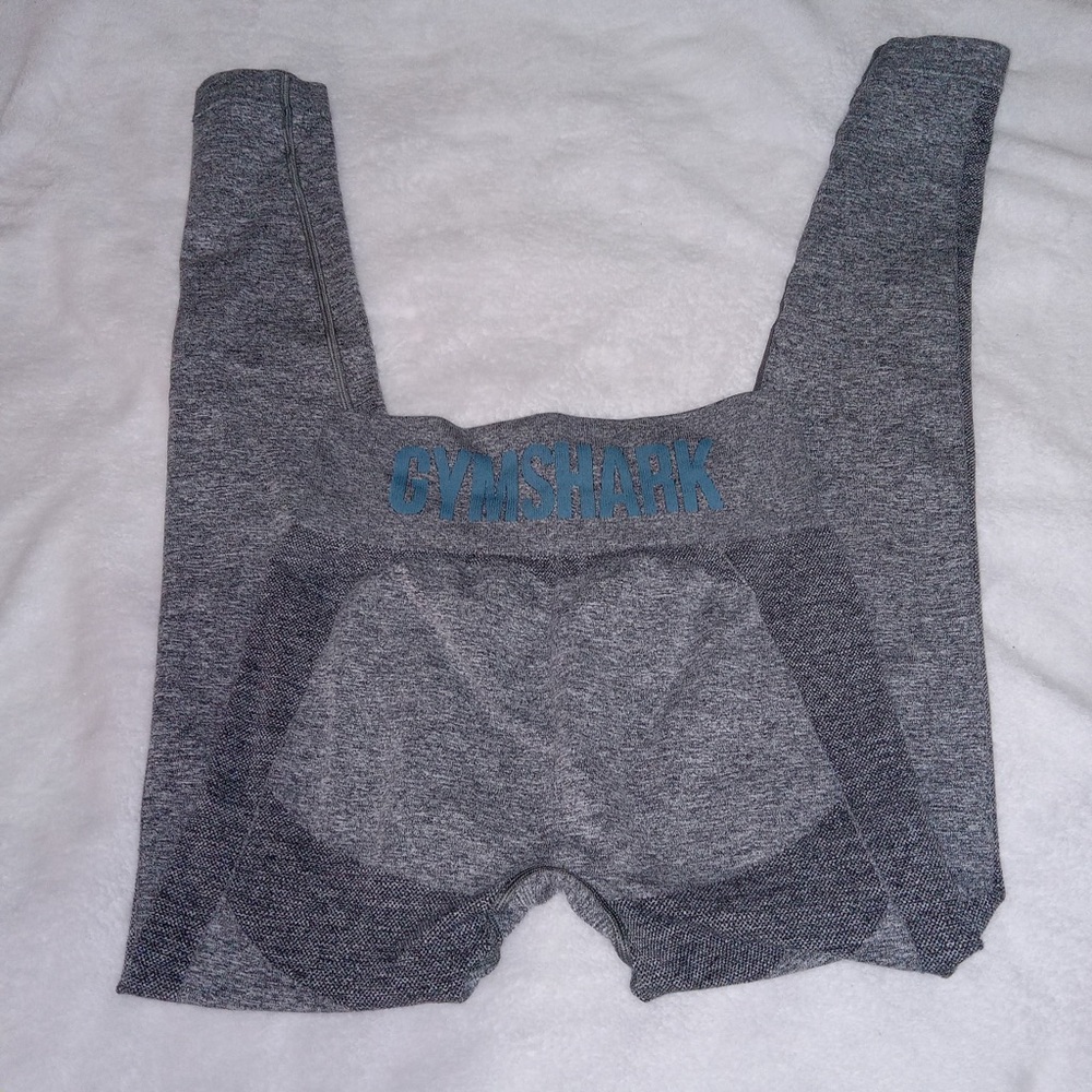 Gymshark Women's Flex High Waisted Seamless Leggings Gray Marl/Blue | Size XS